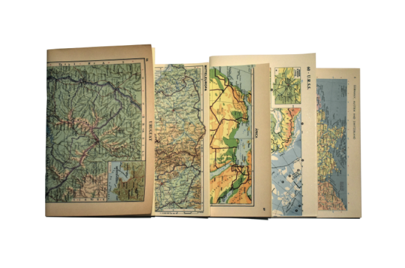 Libreta Mapa original antiguo al azar - 1/2 carta